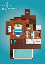 Sunset víz villa medencével alaprajz