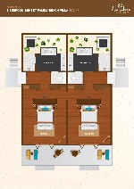 2 hálószobás Sunset családi tengerparti villa alaprajz