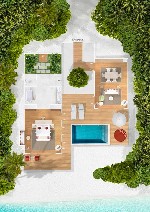 Tengerparti lakosztály medencével - Alaprajz