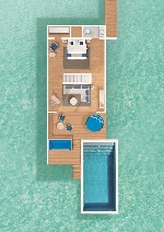 Vízparti villa kétszintes medencével - első emeleti alaprajz