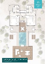 Tengerparti családi villa medencével, 2 hálószobával - Alaprajz