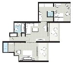 Grand családi lakosztály tengerre néző kilátással - alaprajz