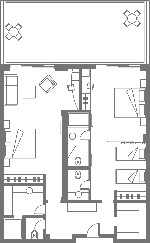 Családi lakosztály - alaprajz