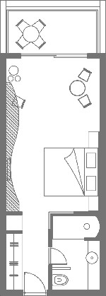 Junior lakosztály - tenger felőli oldal - alaprajz