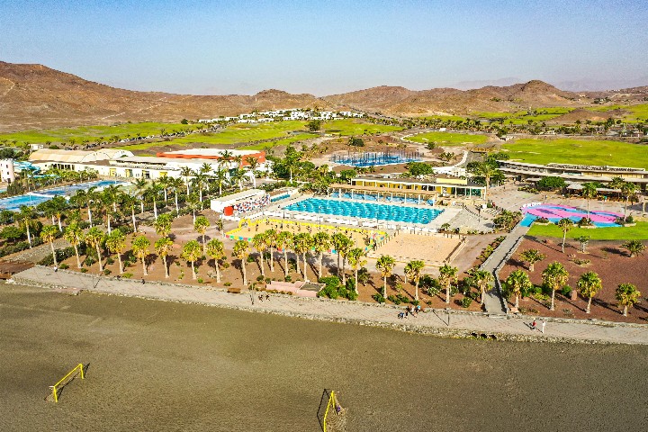 A üdülőhely légi felvétele